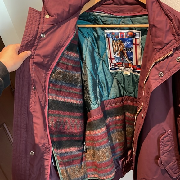 Maroon London Fog XL Mens Expedition Gear Vintage Bomber Jacket - with Tags! - Picture 3 of 10